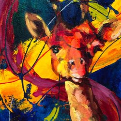 Get the WORD Out - Original painting on canvas of giraffe by one of our local makers.
