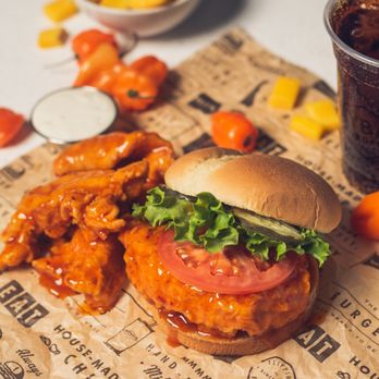 Wayback Burger - a chicken sandwich with lettuce and tomato - Burgers Near Me - Allentown, Pennsylvania Wayback Burger - a chicken sandwich with lettuce and tomato - Burgers Near Me - Allentown, Pennsylvania