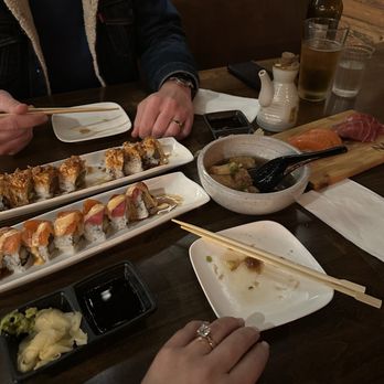 Nara - Sake bomb roll, cable car roll, agedashi tofu, sake nigiri and Chu-toro nigiri - Japanese Near Me - San Francisco, California