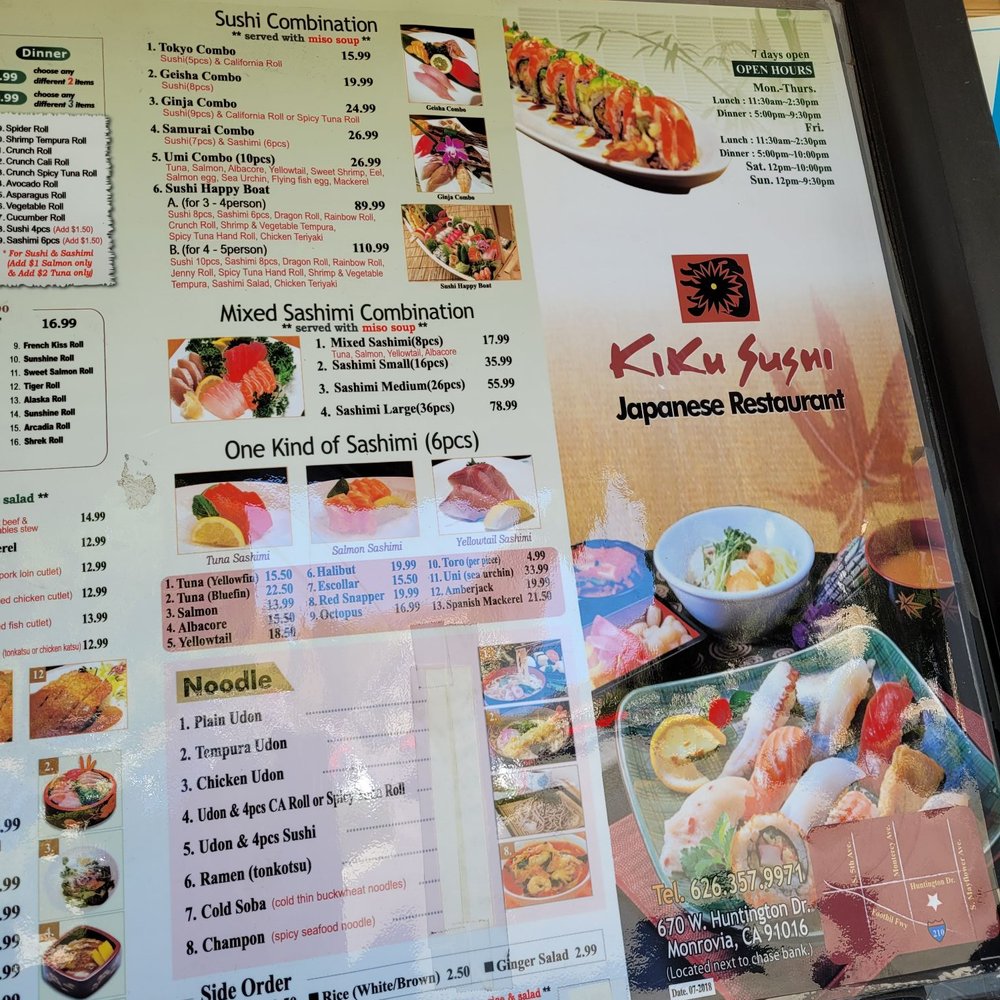Kiku Sushi - Menu - Japanese Near Me - Monrovia, California Kiku Sushi - Menu - Japanese Near Me - Monrovia, California