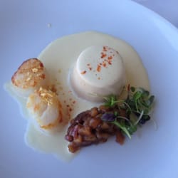 Lutece Bistro & Wine Bar - Sautéed deep sea scallops and duck liver gateau "foies blonds"