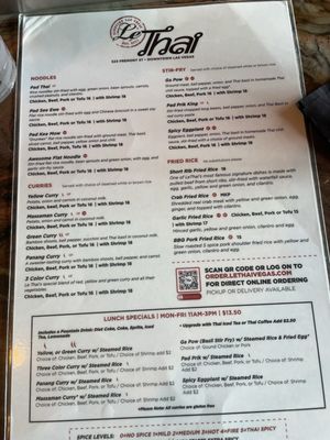 Menu photo 7 Le Thai Las Vegas, NV