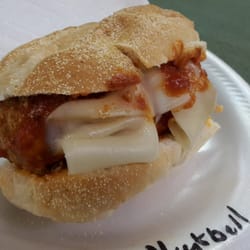 Salamone Italian Food Market - Half eaten large meatball hoagie, 6$, very good!!!