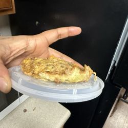 The tiny egg foo young patty I paid $16 total for.