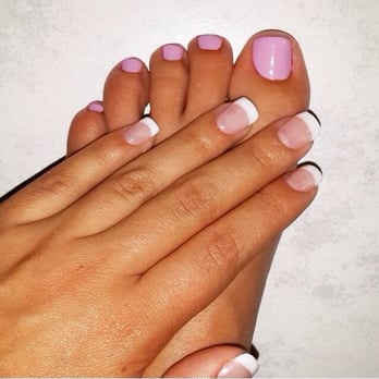 Happy Nails - French Gel Manicure and OPI Pink Polish on my toes. Best pedicure and manicure of my life! - Nail Salons Near Me - North Myrtle Beach, South Carolina