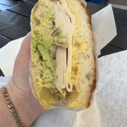 Turkey avo on focaccia Turkey avo on focaccia