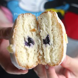Its a Good Day Donuts - Inside of Blueberry Ginger Donut ($3.13) - extremely dense, really not good :( Barely any blueberry filling