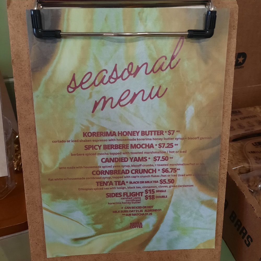 Kefita Coffee - Seasonal menu 2025 - Coffee & Tea Near Me - Houston, Texas