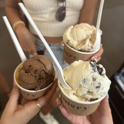 The Creamery - From Clockwise: Nutella Biscoff Cookie & Chocolate Peanut Butter, Mango & Chocolate, and Oreo & Vanilla Peanut Butter Cup