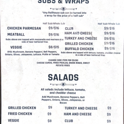 Railhouse Brewery - Food Menu