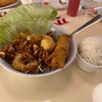 Wok & Roll - Walnut Shrimp came with an egg roll and tasted good, even if breaded shrimp seemed out of a bag. - Sushi Bars Near Me - San Marcos, Texas Wok & Roll - Walnut Shrimp came with an egg roll and tasted good, even if breaded shrimp seemed out of a bag. - Sushi Bars Near Me - San Marcos, Texas