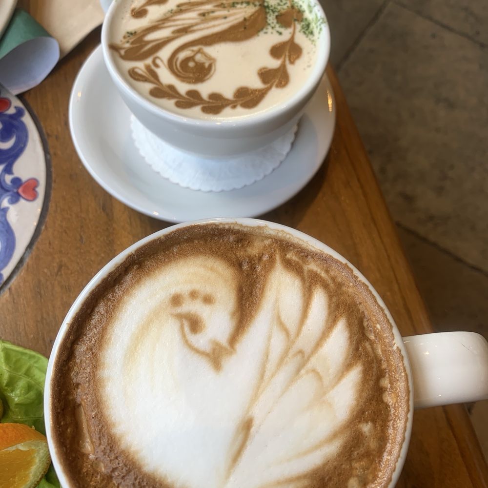Urth Caffé - Orange - Spanish Italian Cappuccino & Caffé Pistacchio Latté were amazing! - Coffee & Tea Near Me - Orange, California