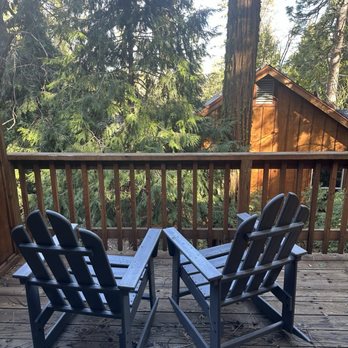 Evergreen Lodge Yosemite - Patio on Deluxe King Cabin - Hotels Near Me - Groveland, California Evergreen Lodge Yosemite - Patio on Deluxe King Cabin - Hotels Near Me - Groveland, California