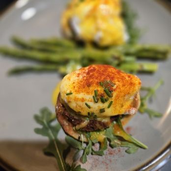 Elderwood - Eggs Benedict and crab cakes - Cocktail Bars Near Me - Visalia, California Elderwood - Eggs Benedict and crab cakes - Cocktail Bars Near Me - Visalia, California