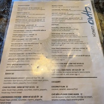 Chao - Menu - Asian Fusion Near Me - Honolulu, Hawaii Chao - Menu - Asian Fusion Near Me - Honolulu, Hawaii