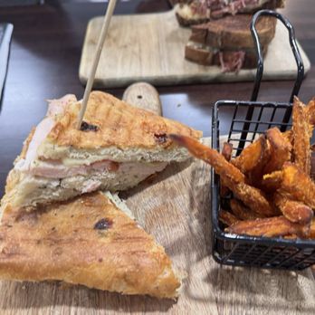 Sweet Tooth Cafe - Turkey Club with pesto on Asiago Tomato  focaccia - Cafes Near Me - Gloucester Courthouse, Virginia