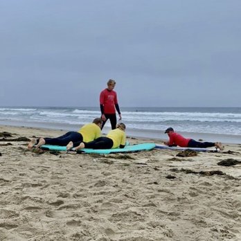 San Diego Surf School - Matt and Brooks teaching surfing - Summer Camps Near Me - San Diego, California
