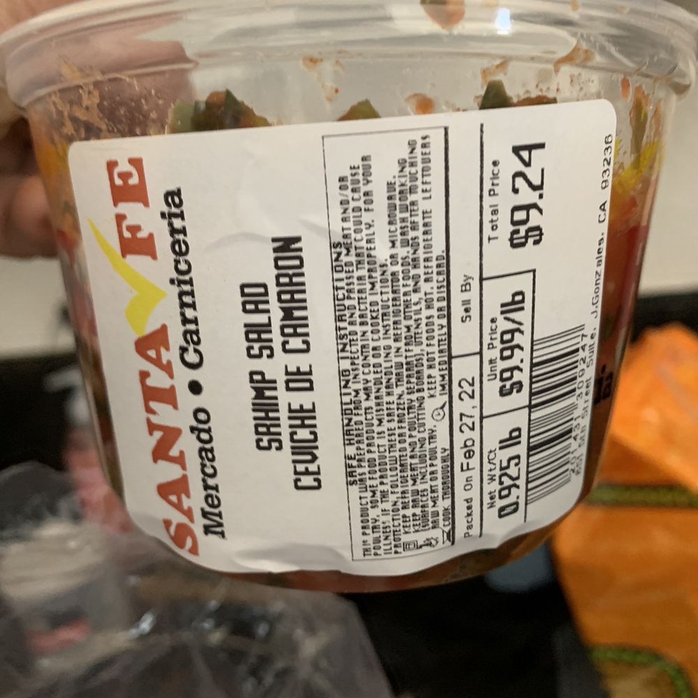 Santa Fe Foods - Expired camarón de ceviche - Grocery Near Me - Gonzales, California Santa Fe Foods - Expired camarón de ceviche - Grocery Near Me - Gonzales, California