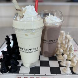 Oberweis Ice Cream and Dairy Store - 1 Eggnog and 1 peanut butter milkshake