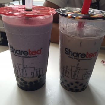 Sharetea - Taro Ice Blend and Taro Milk Tea. Both with boba. - Coffee & Tea Near Me - Concord, California