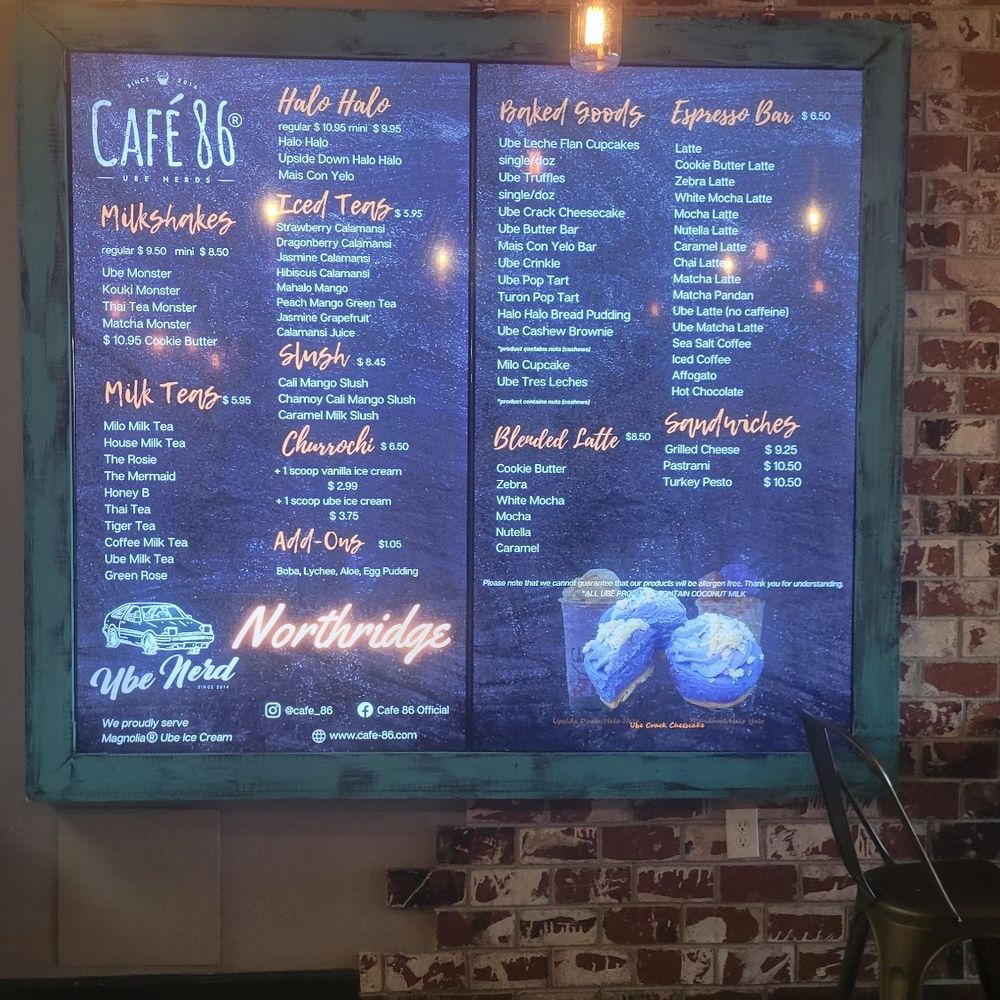 Cafe 86 - Menu - Cafes Near Me - Northridge, California Cafe 86 - Menu - Cafes Near Me - Northridge, California