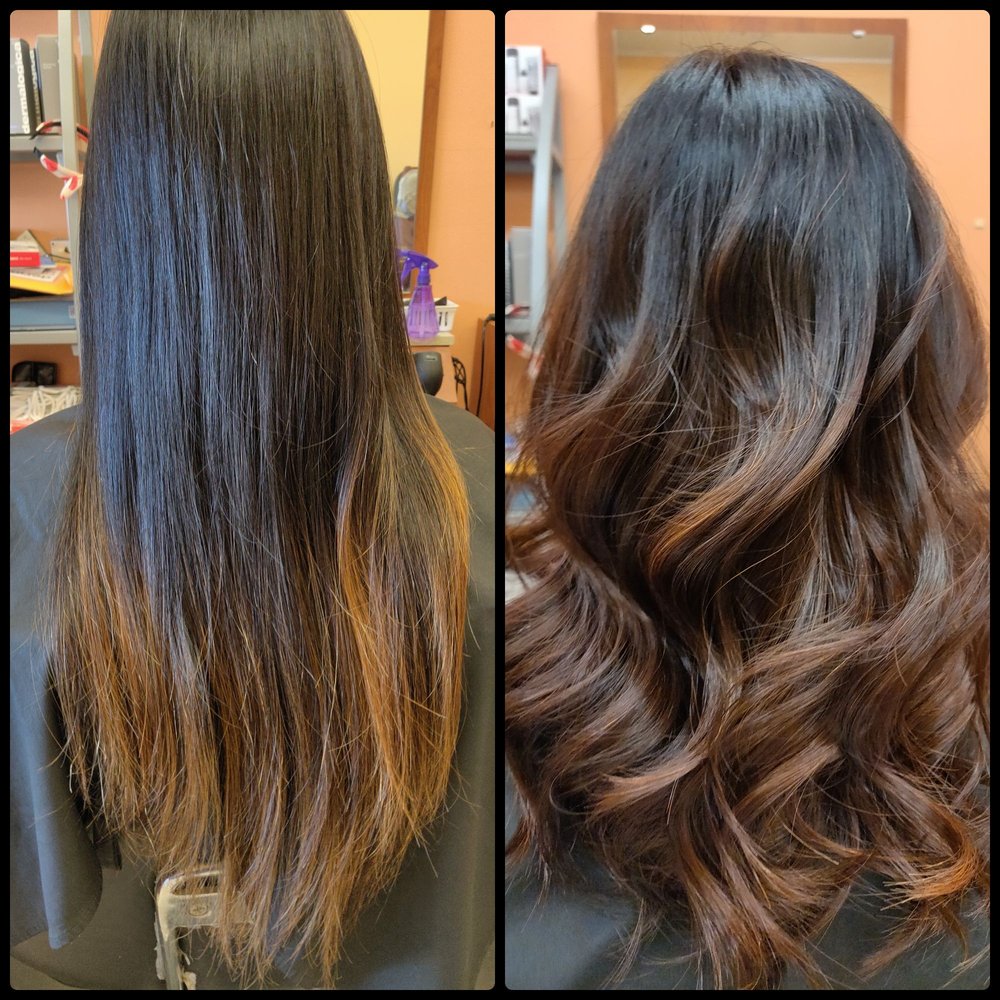My before and after balayage