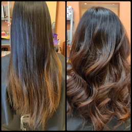 My before and after balayage