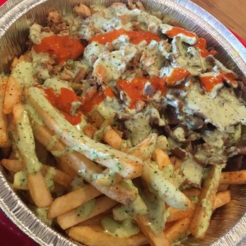 Kismet Cafe - P17 - Creamy Jalapeño sauce with Chicken and Gyro & fries as the side! Sooooo good! - Halal Near Me - Austin, Texas Kismet Cafe - P17 - Creamy Jalapeño sauce with Chicken and Gyro & fries as the side! Sooooo good! - Halal Near Me - Austin, Texas