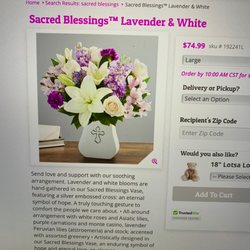 TPM Stems - Sacred blessings arrangement we ordered for a friend's funeral. Not the same vase but gave them a beautiful crystal one w a cross.