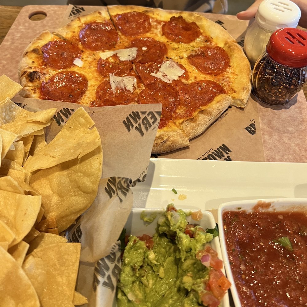 Bricktown Brewery - Pepperoni Pizza, trio dip - Breweries Near Me - Bartlesville, Oklahoma