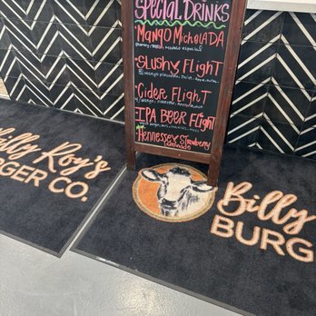 Billy Roys Burger - Bev sign next to front ordering counter - Burgers Near Me - Fremont, California