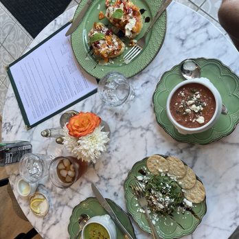 Bijou Staunton - Gazpacho, Spinach and Pea soups, bruschetta, lentil salad. Fabulous!!! - Salad Near Me - Staunton, Virginia Bijou Staunton - Gazpacho, Spinach and Pea soups, bruschetta, lentil salad. Fabulous!!! - Salad Near Me - Staunton, Virginia