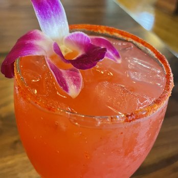 Pounders Restaurant - Specialty punch (nonalcoholic) with li hing mui rim - yummy! - Pizza Near Me - Laie, Hawaii