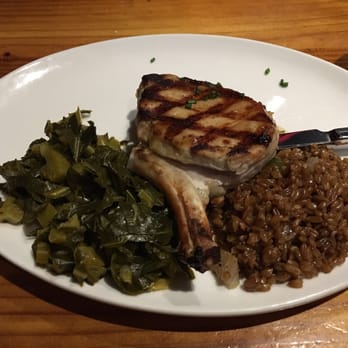 Bourbon - Grilled pork chop, "dirty" farro, and collards - Cajun/Creole Near Me - Columbia, South Carolina