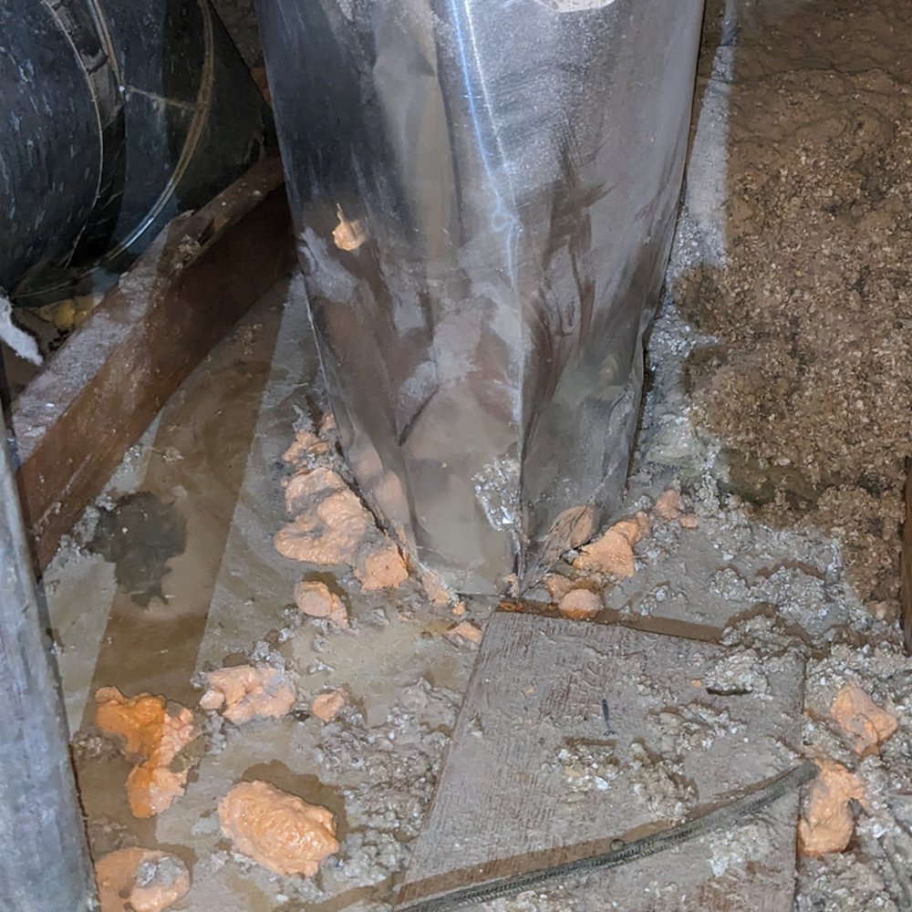 Crawl Pros - Example showing how they foam seal and attach protrusion coverings - Insulation Installation Near Me - Tacoma, Washington Crawl Pros - Example showing how they foam seal and attach protrusion coverings - Insulation Installation Near Me - Tacoma, Washington