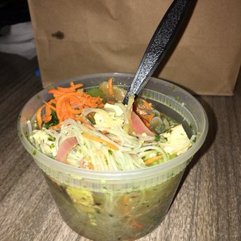 Fresh Kitchen - Glass noodles, ginger carrots, celery and fennel, grilled peppered onions, with fresh garlic, and tofu in chicken stock. - Salad Near Me - Sea Girt, New Jersey Fresh Kitchen - Glass noodles, ginger carrots, celery and fennel, grilled peppered onions, with fresh garlic, and tofu in chicken stock. - Salad Near Me - Sea Girt, New Jersey