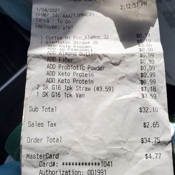 Smoothie King - I was charged for 2 straws & whatever the item is underneath. - Juice Bars & Smoothies Near Me - Round Rock, Texas