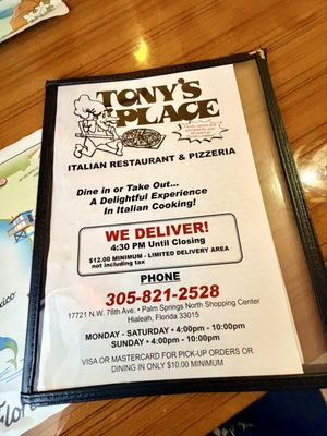 Menu photo 1 Tony's Place Hialeah, FL Menu photo 1 Tony's Place Hialeah, FL