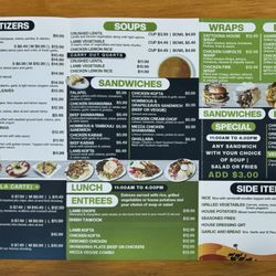 Zaytoona Mediterranean Grill - Menu - inside