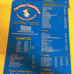 Carnitas y Mariscos Cuauhtémoc - Menu