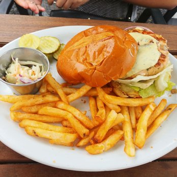 Wally's - Salmon Burger. Very good - New American Near Me - Surf City, New Jersey Wally's - Salmon Burger. Very good - New American Near Me - Surf City, New Jersey