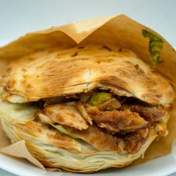 Gao Xiao Pa - Rou Jia Mo 肉夾饃: $6. Take-out. Chinese "hamburger"