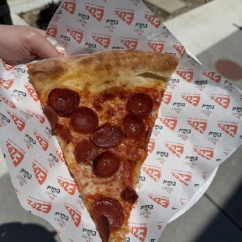 EZPZ Pizza - Grand opening: a free, fresh slice of pepperoni. Look at all of those glistening pepperonis. Did not disappoint! - Pizza Near Me - El Segundo, California EZPZ Pizza - Grand opening: a free, fresh slice of pepperoni. Look at all of those glistening pepperonis. Did not disappoint! - Pizza Near Me - El Segundo, California