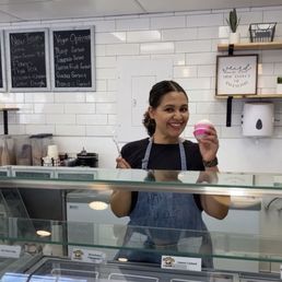 Sweet owner + sweet ice cream Sweet owner + sweet ice cream
