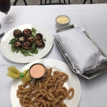 Old Original Bookbinders - Silver dollar mushrooms & fried calamari - Seafood Near Me - Richmond, Virginia Old Original Bookbinders - Silver dollar mushrooms & fried calamari - Seafood Near Me - Richmond, Virginia
