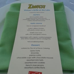 THE MENU FROM WINE AND ROSES