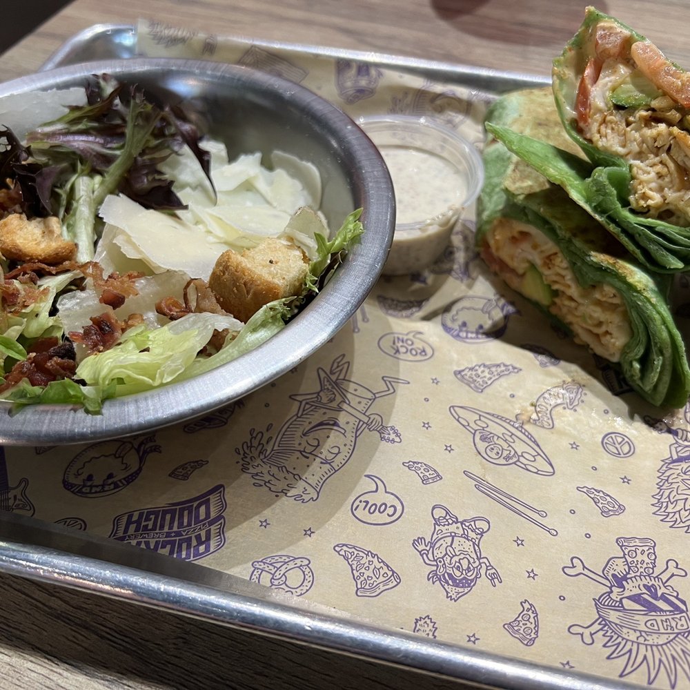 Rock'n Dough Pizza + Brewery - Wrap and salad - Pizza Near Me - Jackson, Tennessee Rock'n Dough Pizza + Brewery - Wrap and salad - Pizza Near Me - Jackson, Tennessee