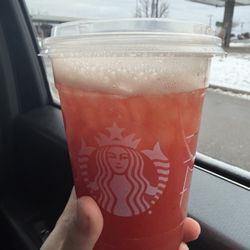 Starbucks - Grande black iced tea with lemonade one pump of strawberry puree