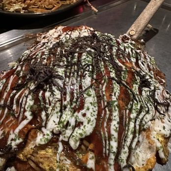 Gaijin - Vegetarian Hiroshima Style Okonomiyaki- mushrooms and egg ! - Japanese Near Me - Chicago, Illinois