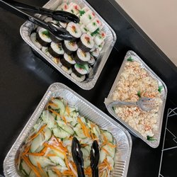 Ige's Catering Service - Namasu, potato macaroni salad, and maki sushi.